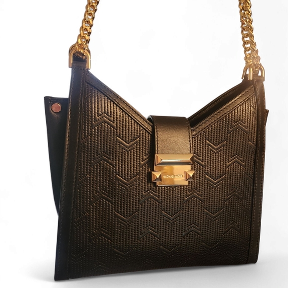 Black Michael Kors Whitney Quilted Chain Shoulder Bag - Picture 11 of 12